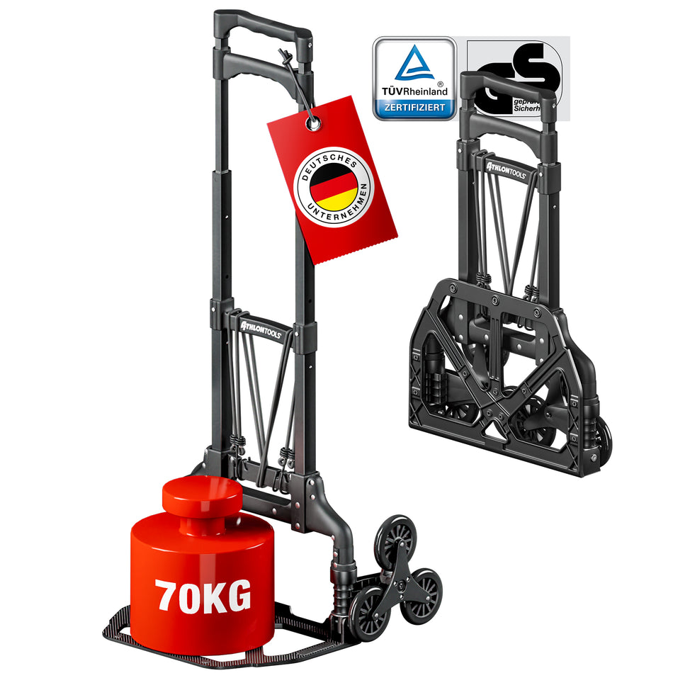 Aluminium Treppen-Sackkarre klappbar BLACK EDITION