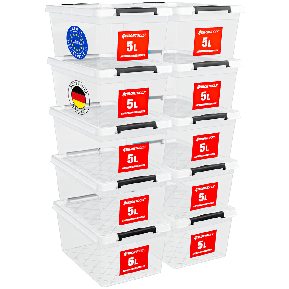 10× 5 L Aufbewahrungsboxen mit Deckel