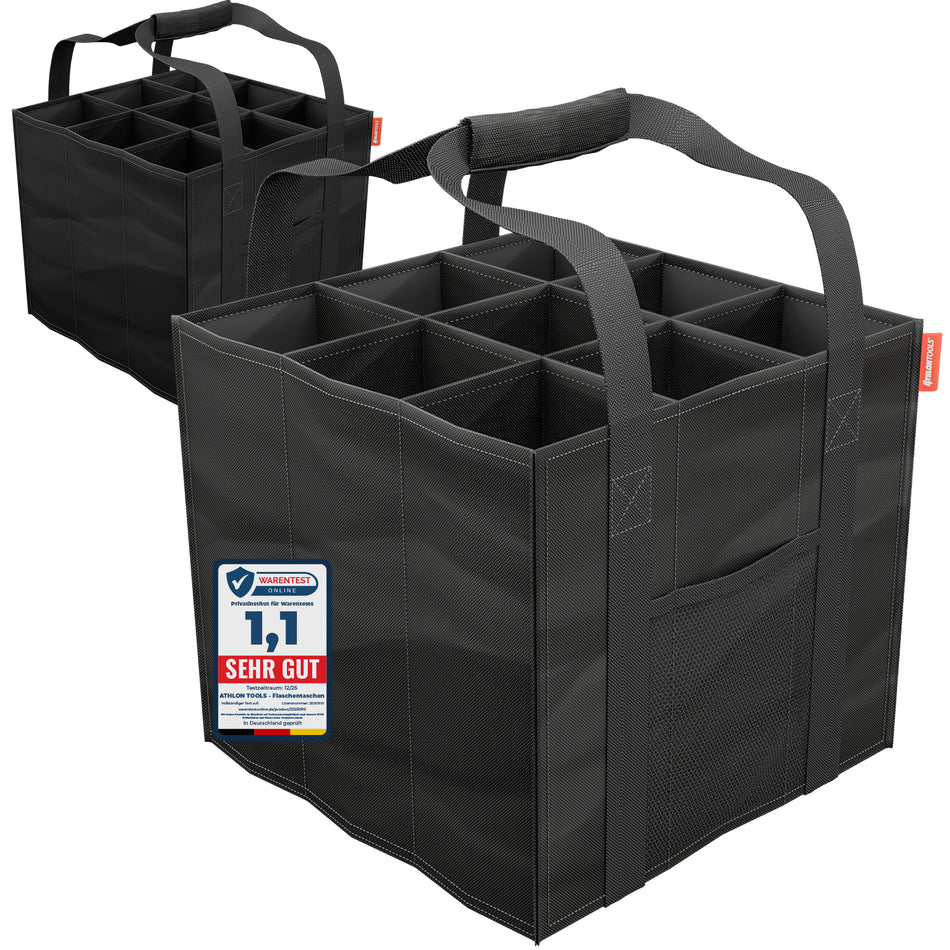 ATHLON TOOLS Flaschentaschen 2er Set 9 Fächer je 1,5L