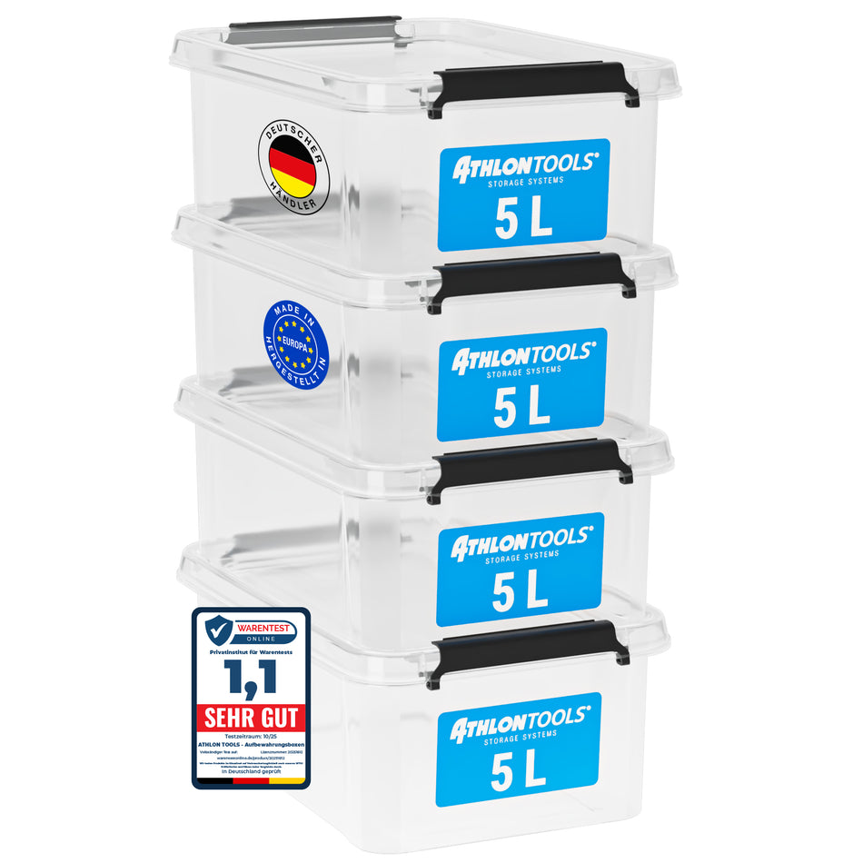 4er Set 5L Aufbewahrungsboxen mit Deckel