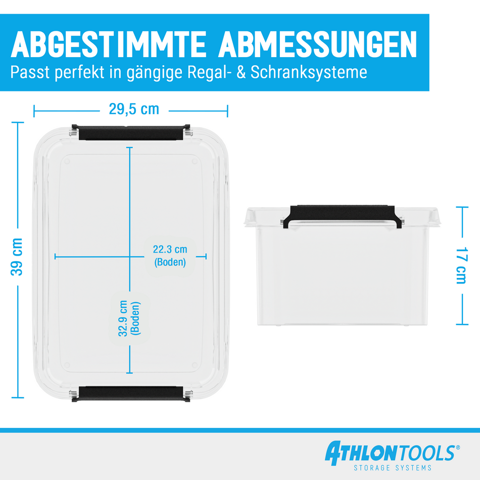 4er Set 12,5L Aufbewahrungsboxen mit Deckel