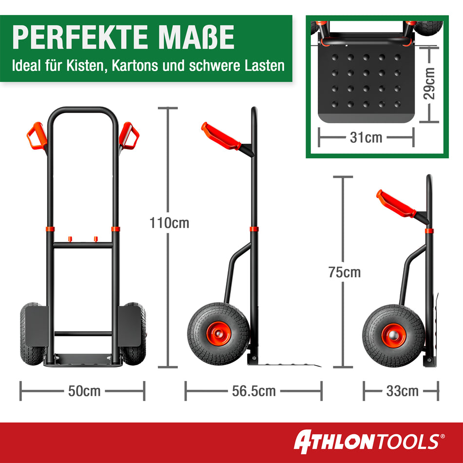 ATHLON TOOLS Schwerlast Sackkarre Vollgummireifen 200kg