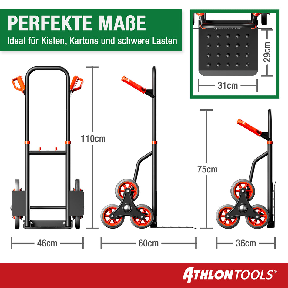 ATHLON TOOLS Treppensteiger-Sackkarre klappbar 150kg TÜV GS-geprüft