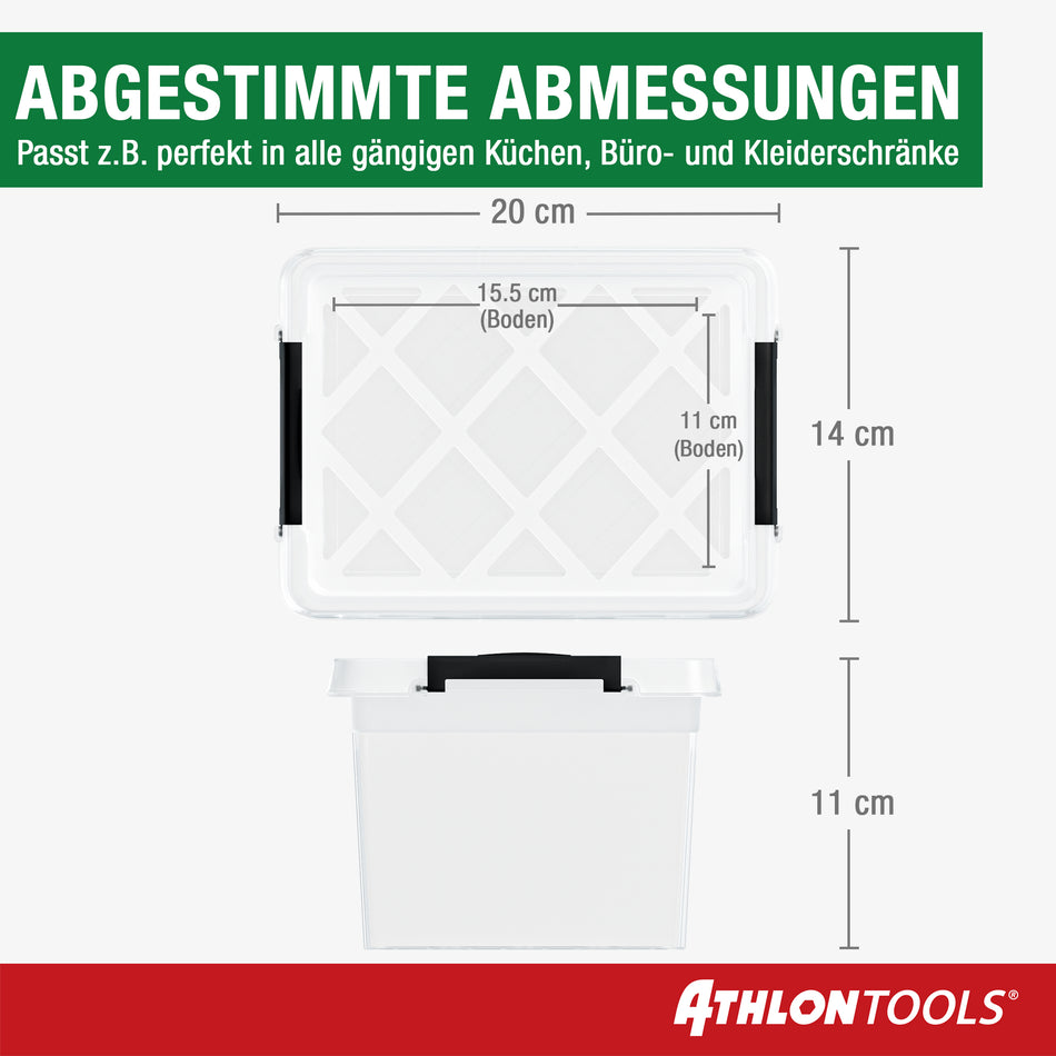 ATHLON TOOLS 10x 2L Aufbewahrungsboxen mit Deckel