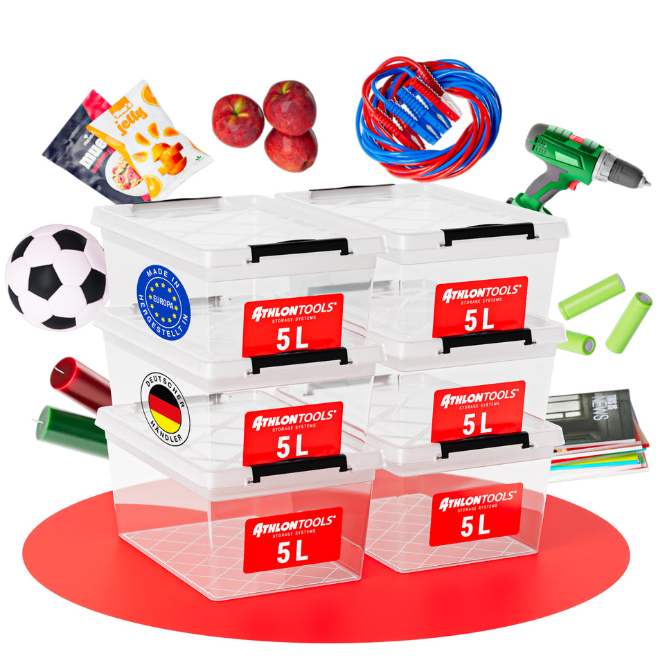 6x 5 L Aufbewahrungsboxen mit Deckel