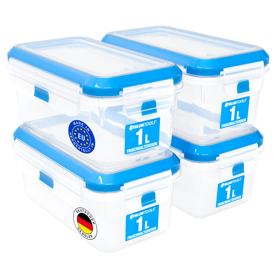 4x 1 L Frischhaltedosen mit Deckel