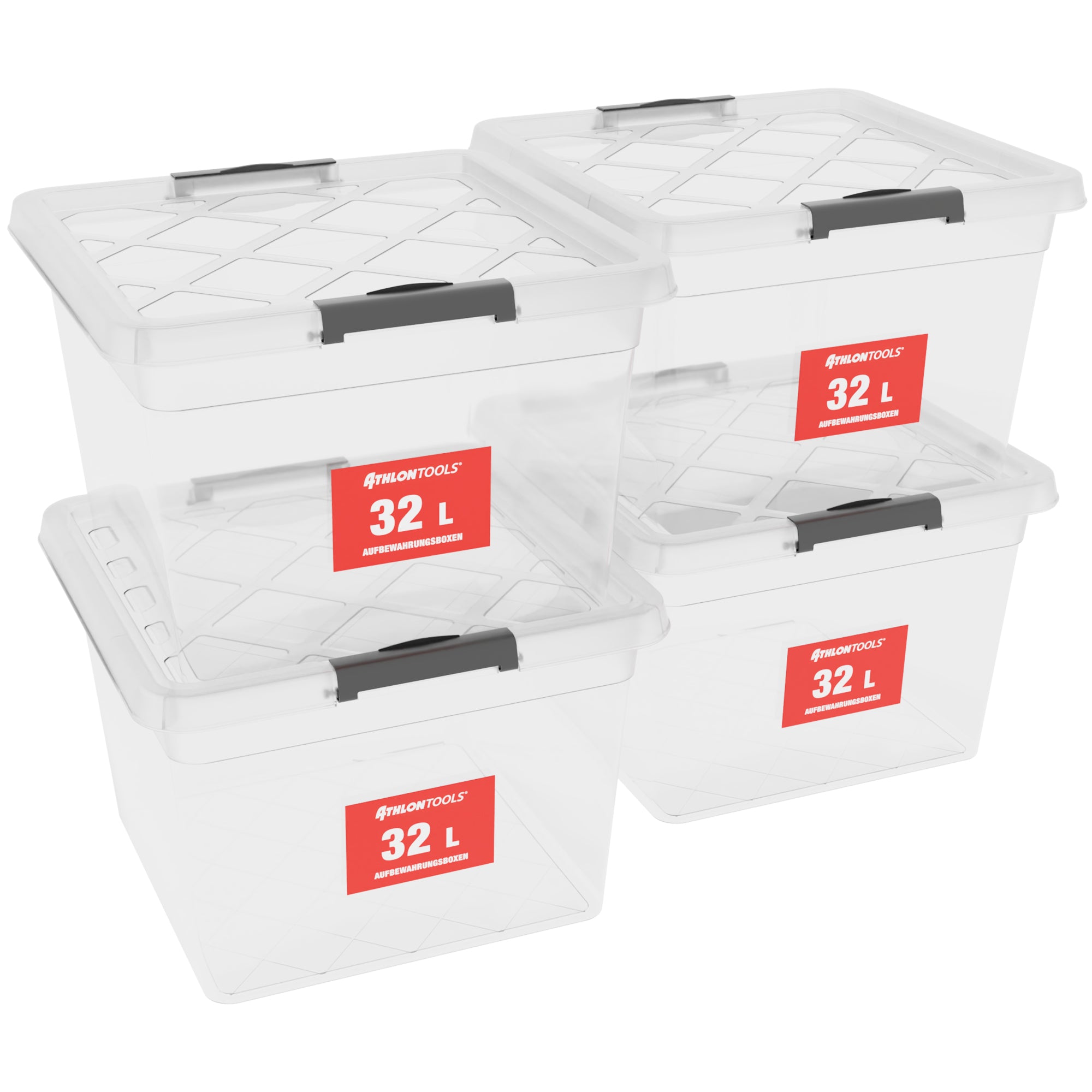 Aufbewahrungsbox mit Deckel 35L 4-er Pack online kaufen I Master